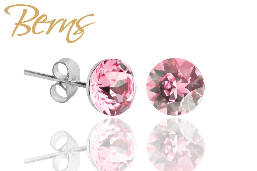 R30003 EARRINGS XIRIUS LT.ROSE 6MM SS