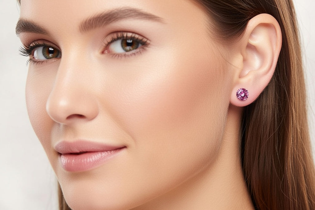 R30003 EARRINGS XIRIUS LT.ROSE 6MM SS
