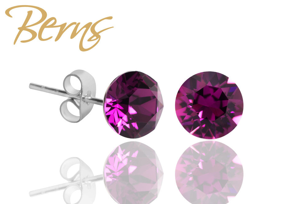 R30010 EARRINGS XIRIUS AMETHYST 6MM SS