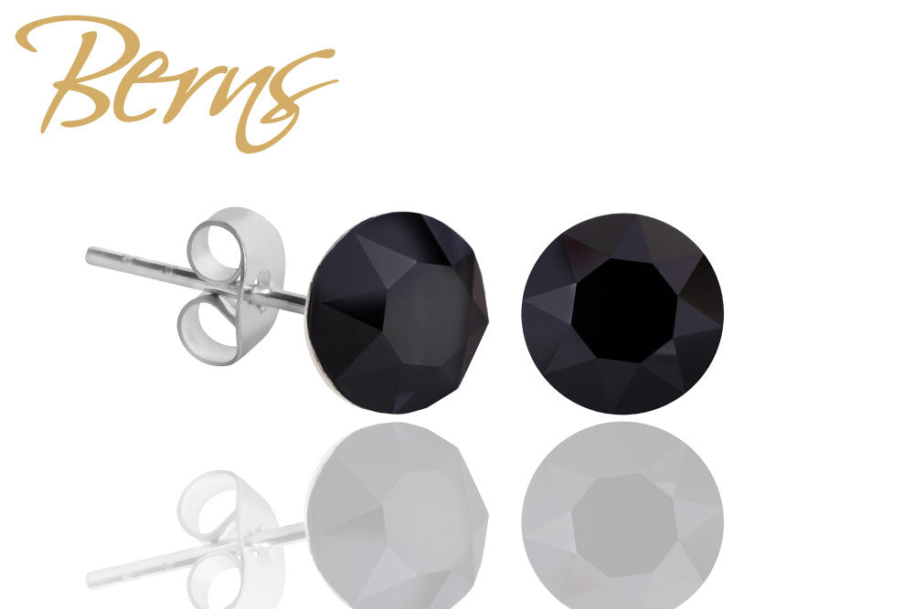 R30015 EARRINGS XIRIUS JET 6MM SS