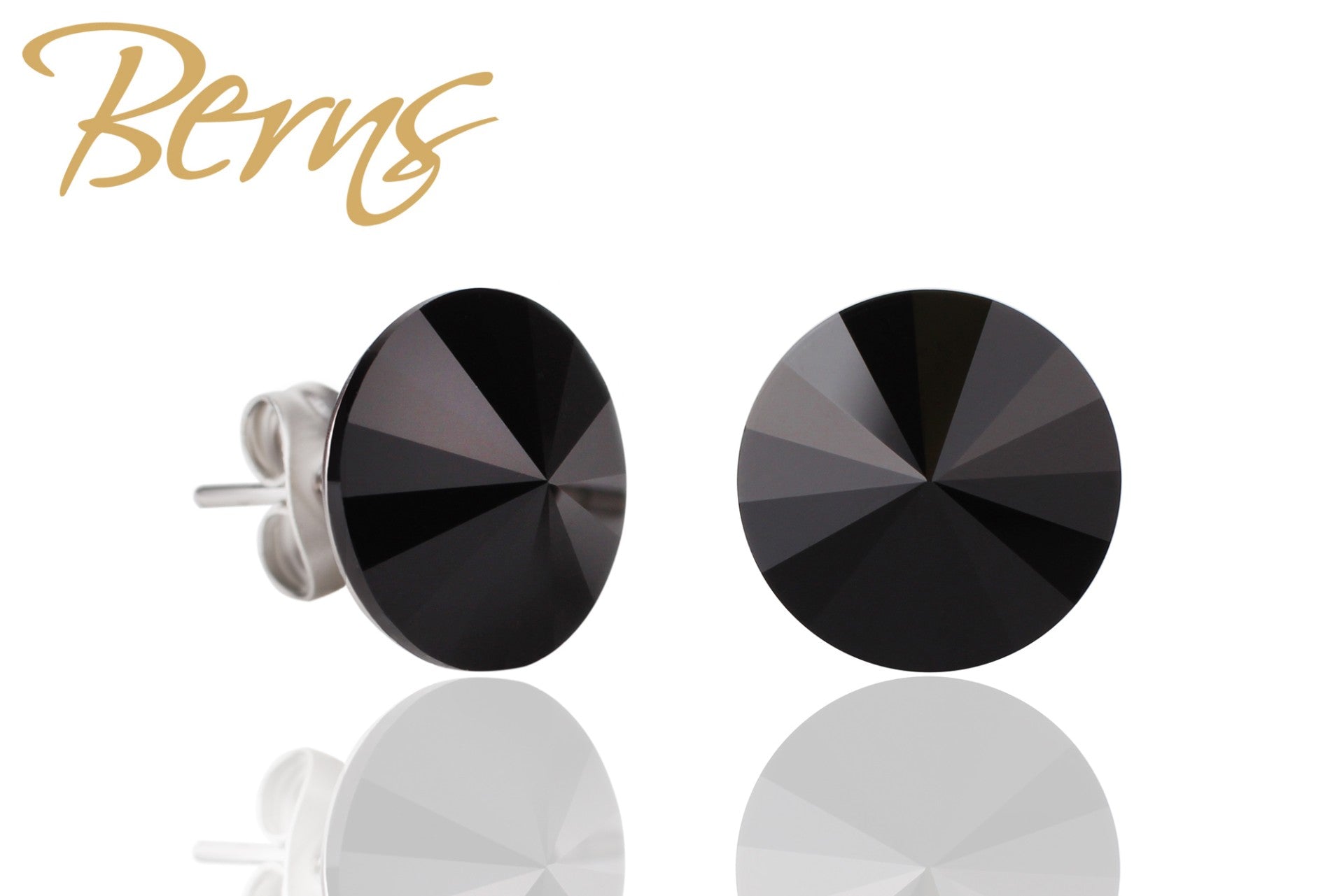 Berns Ohrringe Xirius EARRING  GALAXY JET 10 10mm
