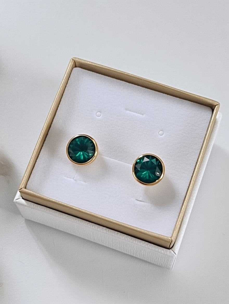 Vergoldete Ohrringe, Berns created with Swarovski® crystals