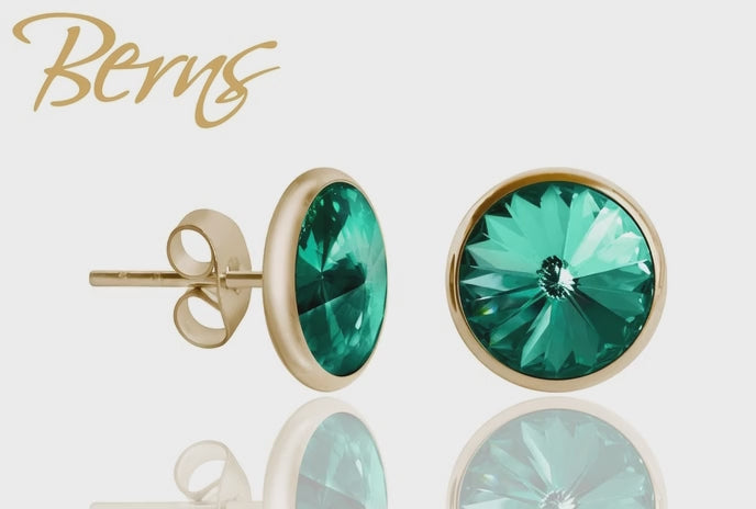 Vergoldete Ohrringe, Berns created with Swarovski® crystals